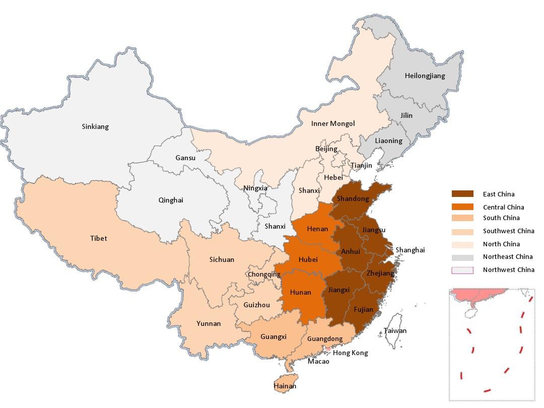 China Provinces Map